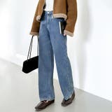 裏起毛 デニムパンツ セミワイドストレートパンツ | COCOMOMO | 詳細画像12 