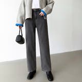 裏起毛 デニムパンツ セミワイドストレートパンツ | COCOMOMO | 詳細画像17 