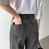 裏起毛 デニムパンツ セミワイドストレートパンツ | COCOMOMO | 詳細画像23 