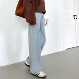 裏起毛 デニムパンツ セミワイドストレートパンツ | COCOMOMO | 詳細画像30 