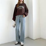 裏起毛 デニムパンツ セミワイドストレートパンツ | COCOMOMO | 詳細画像35 