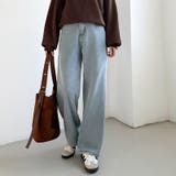 裏起毛 デニムパンツ セミワイドストレートパンツ | COCOMOMO | 詳細画像37 