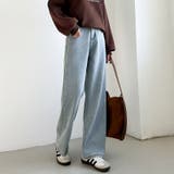 裏起毛 デニムパンツ セミワイドストレートパンツ | COCOMOMO | 詳細画像38 