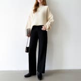 裏起毛 デニムパンツ セミワイドストレートパンツ | COCOMOMO | 詳細画像46 