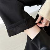 裏起毛 デニムパンツ セミワイドストレートパンツ | COCOMOMO | 詳細画像49 