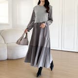 ベスト付きワンピース プリーツワンピース ロングワンピース | COCOMOMO | 詳細画像33