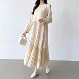 ベスト付きワンピース プリーツワンピース ロングワンピース | COCOMOMO | 詳細画像4