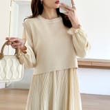 ベスト付きワンピース プリーツワンピース ロングワンピース | COCOMOMO | 詳細画像16