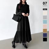 ブラック | ベスト付きワンピース プリーツワンピース ロングワンピース | COCOMOMO