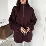 ハーフジップ 袖ラインスウェット オーバーサイズトレーナー | COCOMOMO | 詳細画像22