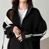 ハーフジップ 袖ラインスウェット オーバーサイズトレーナー | COCOMOMO | 詳細画像27