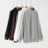 ハーフジップ 袖ラインスウェット オーバーサイズトレーナー | COCOMOMO | 詳細画像30