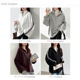 ハーフジップ 袖ラインスウェット オーバーサイズトレーナー | COCOMOMO | 詳細画像32