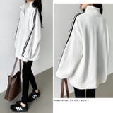 ハーフジップ 袖ラインスウェット オーバーサイズトレーナー | COCOMOMO | 詳細画像5