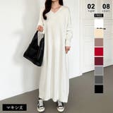 マキシ丈・ホワイト | 選べる2丈 Vネックワンピース ロングワンピース | COCOMOMO