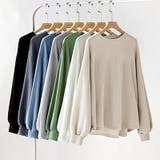 ラウンドヘムワッフルカットソー ボリューム袖 ロンT | COCOMOMO | 詳細画像31 