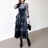 ティアードベロアワンピース パーティードレス 結婚式 | COCOMOMO | 詳細画像12