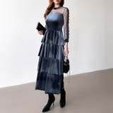 ティアードベロアワンピース パーティードレス 結婚式 | COCOMOMO | 詳細画像13