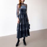 ティアードベロアワンピース パーティードレス 結婚式 | COCOMOMO | 詳細画像14