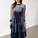 ティアードベロアワンピース パーティードレス 結婚式 | COCOMOMO | 詳細画像16