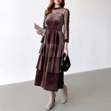 ティアードベロアワンピース パーティードレス 結婚式 | COCOMOMO | 詳細画像56