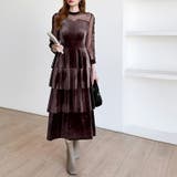 ティアードベロアワンピース パーティードレス 結婚式 | COCOMOMO | 詳細画像62