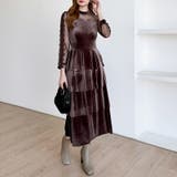 ティアードベロアワンピース パーティードレス 結婚式 | COCOMOMO | 詳細画像63