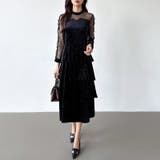 ティアードベロアワンピース パーティードレス 結婚式 | COCOMOMO | 詳細画像2