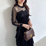 ティアードベロアワンピース パーティードレス 結婚式 | COCOMOMO | 詳細画像4