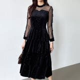 ティアードベロアワンピース パーティードレス 結婚式 | COCOMOMO | 詳細画像6