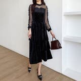 ティアードベロアワンピース パーティードレス 結婚式 | COCOMOMO | 詳細画像9