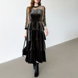 ティアードベロアワンピース パーティードレス 結婚式 | COCOMOMO | 詳細画像21