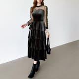 ティアードベロアワンピース パーティードレス 結婚式 | COCOMOMO | 詳細画像22