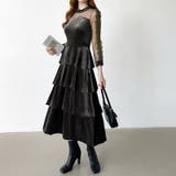 ティアードベロアワンピース パーティードレス 結婚式 | COCOMOMO | 詳細画像25