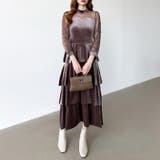 ティアードベロアワンピース パーティードレス 結婚式 | COCOMOMO | 詳細画像31