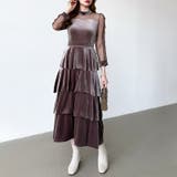 ティアードベロアワンピース パーティードレス 結婚式 | COCOMOMO | 詳細画像32