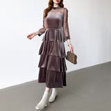 ティアードベロアワンピース パーティードレス 結婚式 | COCOMOMO | 詳細画像33