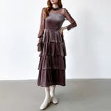 ティアードベロアワンピース パーティードレス 結婚式 | COCOMOMO | 詳細画像35