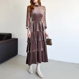 ティアードベロアワンピース パーティードレス 結婚式 | COCOMOMO | 詳細画像41