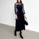 ティアードベロアワンピース パーティードレス 結婚式 | COCOMOMO | 詳細画像44