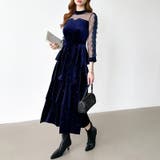 ティアードベロアワンピース パーティードレス 結婚式 | COCOMOMO | 詳細画像45