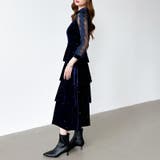 ティアードベロアワンピース パーティードレス 結婚式 | COCOMOMO | 詳細画像48