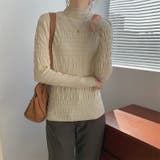 ギャザーニット ハイネック シャーリングニット | COCOMOMO | 詳細画像13