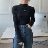 ギャザーニット ハイネック シャーリングニット | COCOMOMO | 詳細画像16