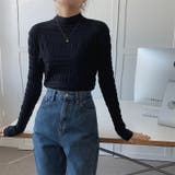 ギャザーニット ハイネック シャーリングニット | COCOMOMO | 詳細画像17