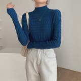 ギャザーニット ハイネック シャーリングニット | COCOMOMO | 詳細画像3