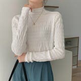 ギャザーニット ハイネック シャーリングニット | COCOMOMO | 詳細画像6