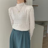 ギャザーニット ハイネック シャーリングニット | COCOMOMO | 詳細画像7