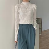 ギャザーニット ハイネック シャーリングニット | COCOMOMO | 詳細画像8