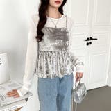 ベロアキャミソール ペプラムビスチェ バックリボン | COCOMOMO | 詳細画像13 